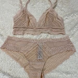 Beautiful lace bra and bikini set